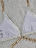 Wrap Around Halter Metal Chains Bikinis 2025 Diamond Bikini Women Swimsuit Female Swimwear Two Pieces Bikini set Bathing Suit