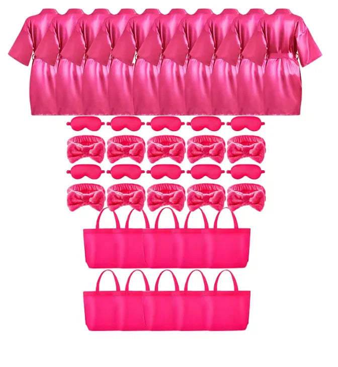 6/8/12Pcs Spa Party Robes Gowns for Girls Kimono Satin Robe Kids Birthday Party Favors Slumber Party Robe Birthday Squad Robes
