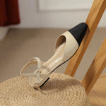 New 2025 Summer Women's Sandals Elegant Medium Heel Toe Mules Comfortable Office Women's Shoes Buckle Heels Dress Shoes
