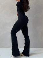 Sports Flared Leggings Seamless Women Yoga Pants Scrunch Butt Lift Tummy Control Fitness Gym Workout Leggings