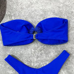 Wrinkled Bandeau High Cut Bikini Women Swimwear Female Swimsuit Two-Pieces Bikini Set Strapless Bather Bathing Suit Swim V3367