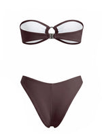 2026 Summer Womens Solid Color Bikini Sets Strapless Bra Tops with Thong Swimsuits 2 Pcs Set Bathing Suits for Beach Pool