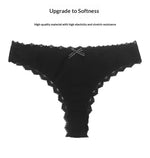 1pcs Plus Size Women's Low-Waist Thong Panty Cute Girl Style Seamless Bowknot Lace Panties Trim Lightweight Breathable Underwear