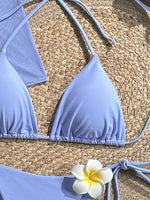 Vintage 3D Flower Thong Bikini Set 2026 Women Summer Fruit Print Cover Up 3 Piece Swimwear Push Up Bra Bathing Suit Swimsuit