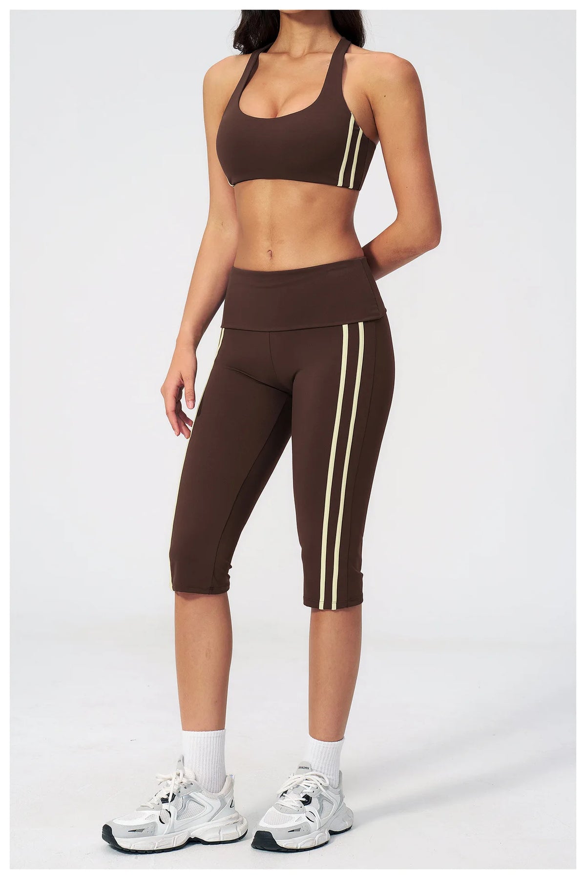 Summer Color Blocked Yoga Sets Women Slim Sports Bra High Waist Pants Fitness Suits Outwear Gym Running Push Up Workout Clothes