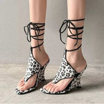 Lace-up Sandals Women's Summer Round Toe ClipSexy Fashion High Heels