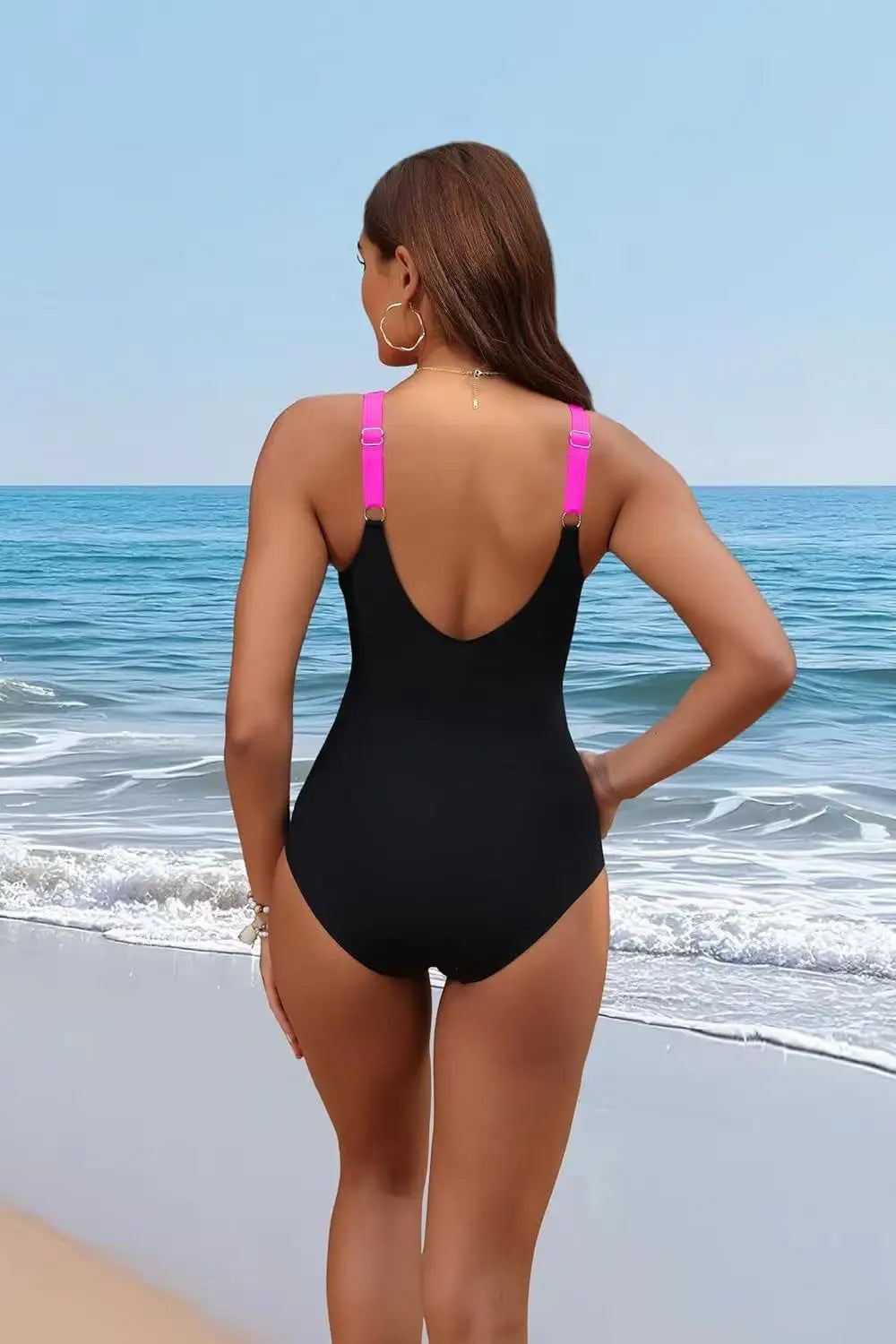 S - XXL Twist Front V Neck One Piece Swimsuit Women Swimwear Female Slim Monokini Backless Bathing Suit Swim Beachwear Bodysuit