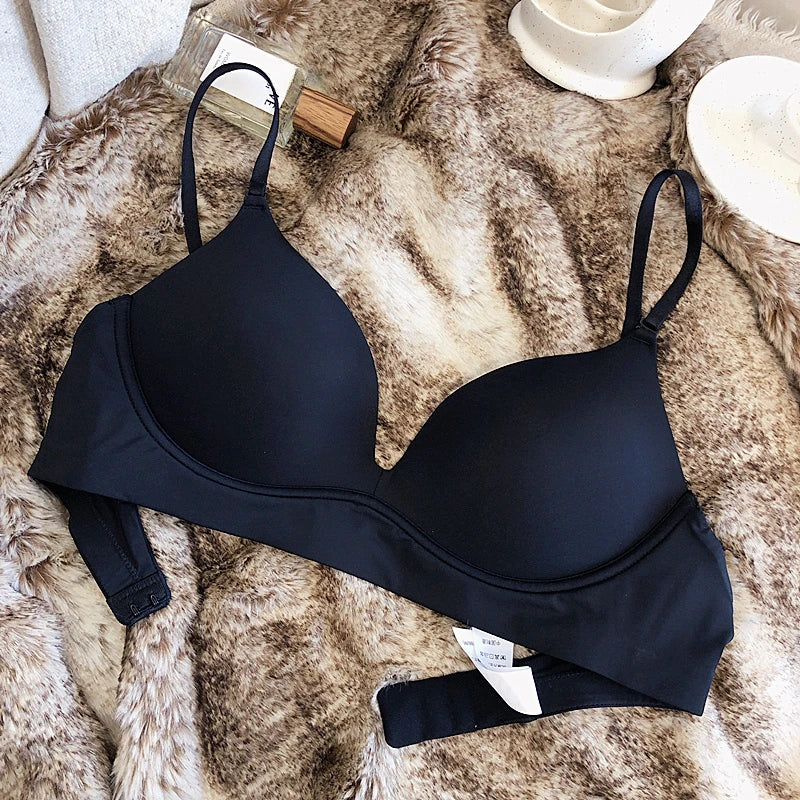 Seamless Underwear for Women Sexy Small Breast Push Up Bra Wireless Breathable Lingerie Backless Comfort Adjustable Brassiere