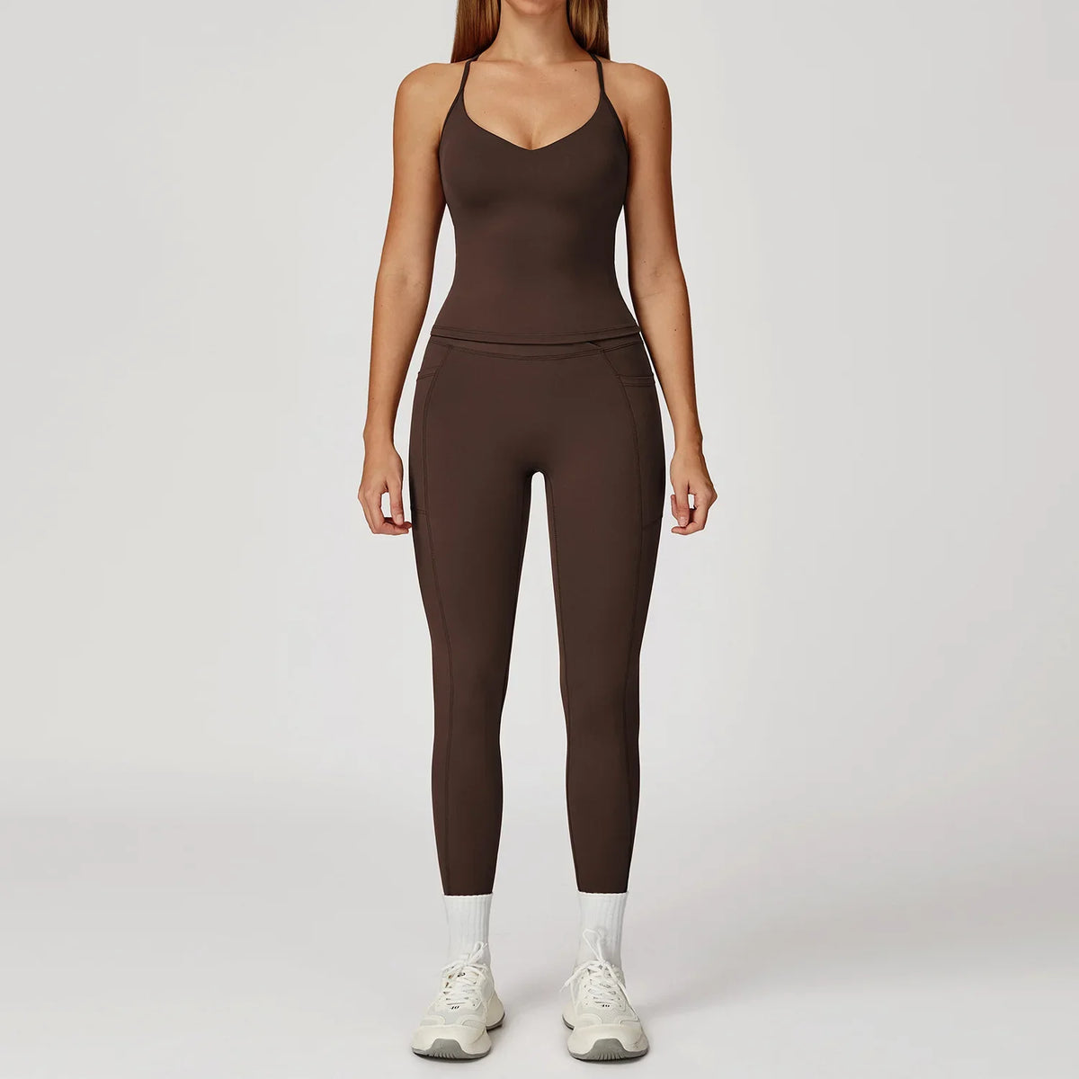 2-Piece Women's Fashion Yoga Set Beautiful Back Slimming Naked Comfort Set Outdoor Sports Running Fitness Leisure Set