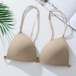 Sexy French Front Closure Bralette Small Bust Triangle Cup Beautiful Back Seamless Straps Summer Wirefree Comfort Bra S-XL