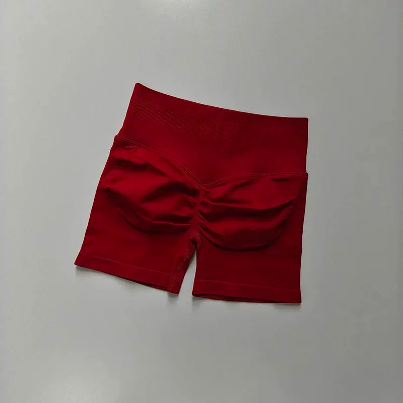 Women's High-Waisted Yoga Sports Shorts Summer Stretch Hip-Lifting Abdominal-Tightening Fitness Three-Part Shorts