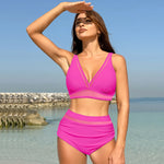 High Waist Bikini Set Sexy Push Up Swimsuit Women Black Beachwear Tummy Control Swimwear Adjustable Bathing Suit Bikinis
