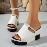 Summer Women's Slippers Thick Bottom Wedge Flip Flops Ladies High Heeled Casual Sandals