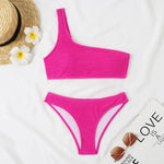 Sexy Neon Green Bikini 2026 Women Swimsuit Female Swimwear One Shoulder Thong Bikinis Set Brazilian Beach Bathing Suit Biquini