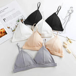 2Pcs/Set Cotton Bras For Women Push-Up Brassiere Sexy Lingerie Female Wire Free Seamless Underwear 1/3 Cup Padded Bralette