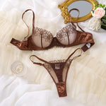 Lafis Sexy and Alluring Floral Embroidery Women's Underwear Set - Alluring Sexy Two-Piece Bra and Underwear Set ZA825126