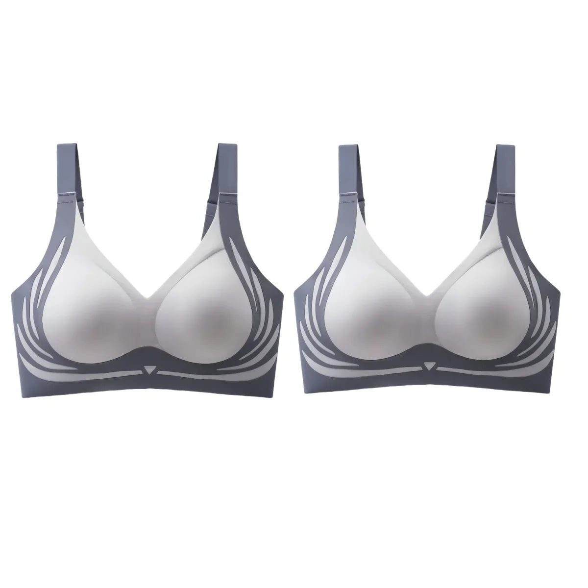 2Pcs/Set Non-wire Push-Up Bras Women's Anti-sagging Lift-up Bra Side Support Adjustable Straps No Show Plus Size Underwear M-4XL