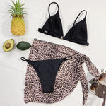 With Mesh Skirt Sarong Tie Dye Micro Bikini Women Swimsuit Female Swimwear Three Pieces Bikini Set Bathing Suit Swim Beachwear