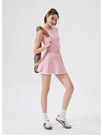 2PCS Women Tracksuit Yoga Set Gym Bra Sports Short Skirt Workout Sportswear Running Tennis Clothing Gym Wear Athletic Sport Suit