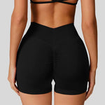 High Waisted Seamless Shorts Gym Shorts Women Fitness Sports Low Ribbed Band Workout Scrunch Butt Yoga Booty Running Short Pants