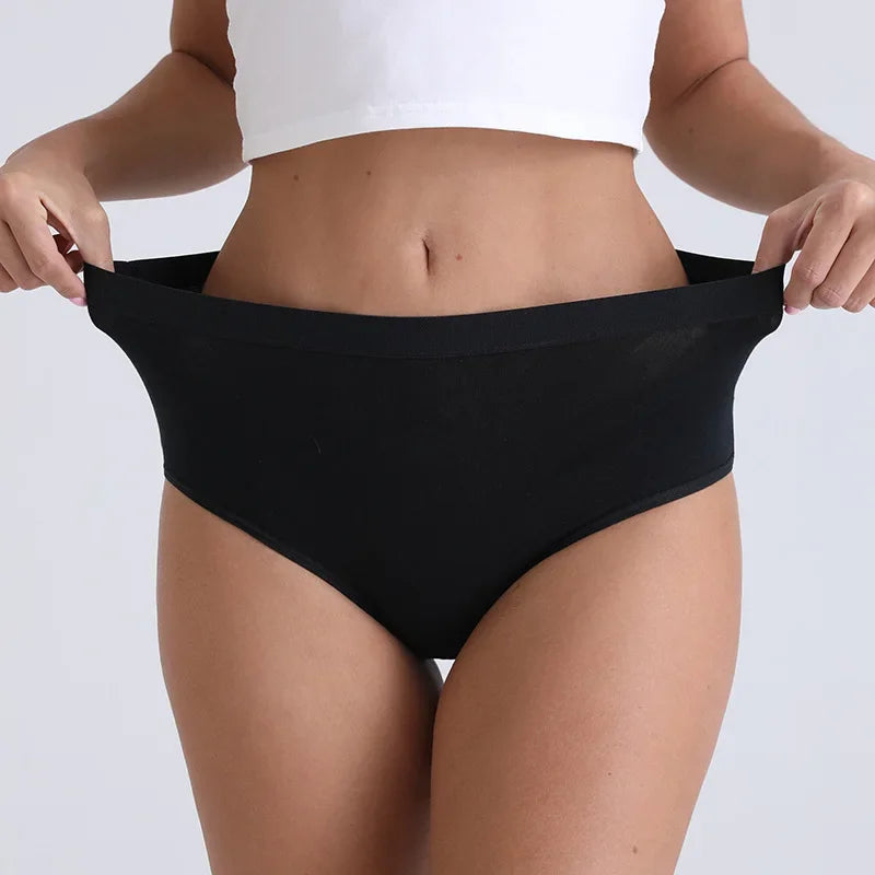6Pcs/Set Women Cotton Panties High Rise Briefs Female Breathable Underpants Sexy Lingerie Tummy Control Underwear M-XXXL