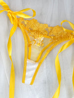 Conjunto de lencería con bordado Floral para mujer, sujetador transparente y ropa interior breve, ropa interior íntima Sexy de s