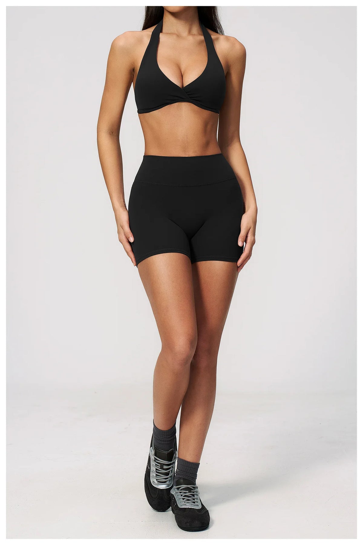 Summer Yoga Sets Women Front Cross Sports Bra Exercise Suits Outwear Lifting Buttocks Abdominal Compression Shorts Fitness Set