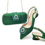 Doershow new come Matching Women Shoe and Bag Set Decorated colorful Nigerian Shoes and Bag Set Italy Shoes and Bag setHAS1-1