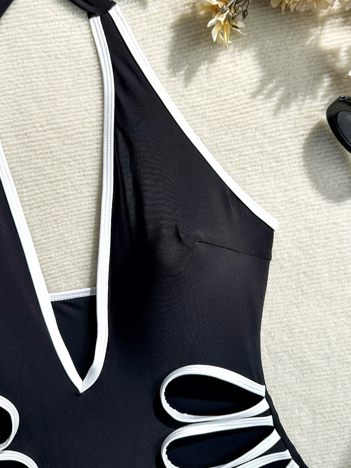 DEKA Sexy Hollow Out Bikini Set 2026 Women Black Bandage One Piece Swimsuit Summer Bathing Suit High Waist Backless Swimwear