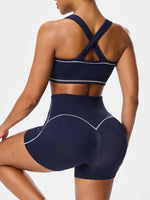 2pcs/sets Yoga Sport T-shirts Shorts Set Sportswear Woman Gym Seamless Workout Vest Shorts Leggings Activewear Women's Tracksuit
