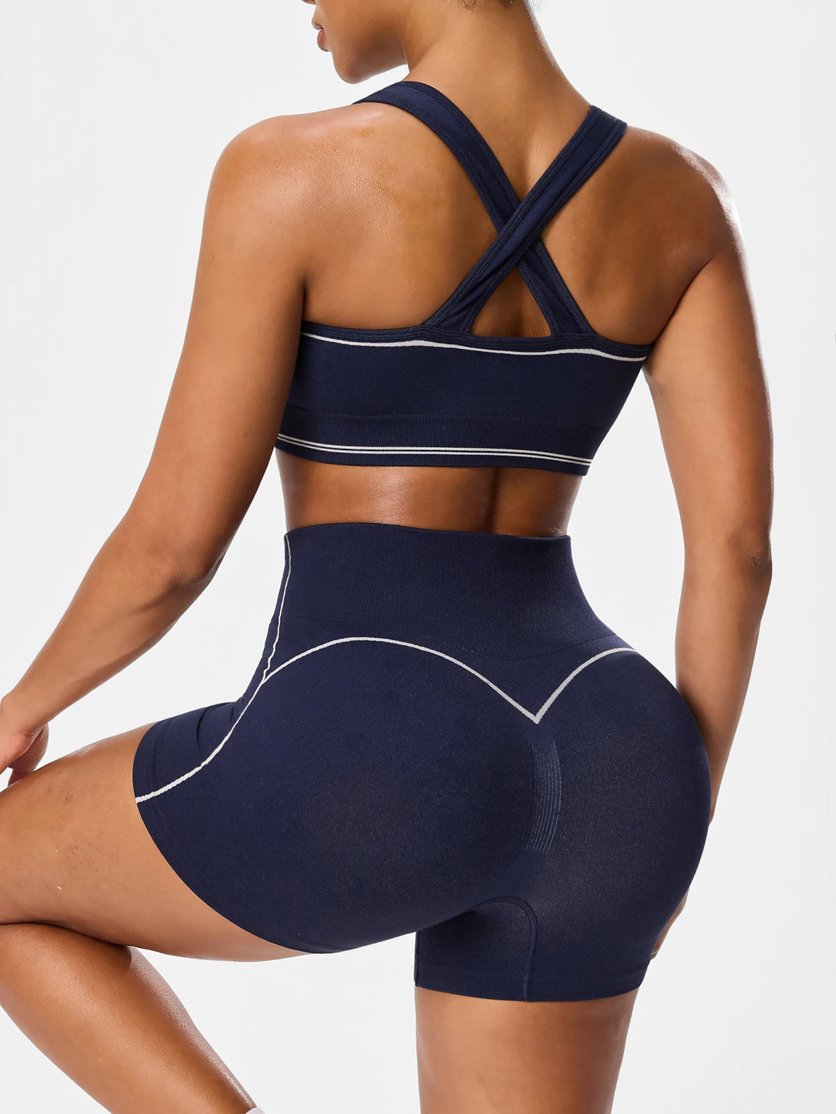 2pcs/sets Yoga Sport T-shirts Shorts Set Sportswear Woman Gym Seamless Workout Vest Shorts Leggings Activewear Women's Tracksuit