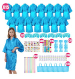 6-15Pcs Spa Party Robes for Girls Supplies Favors Kids Gowns Robe Soft Spa Headband Sleepover Birthday Party