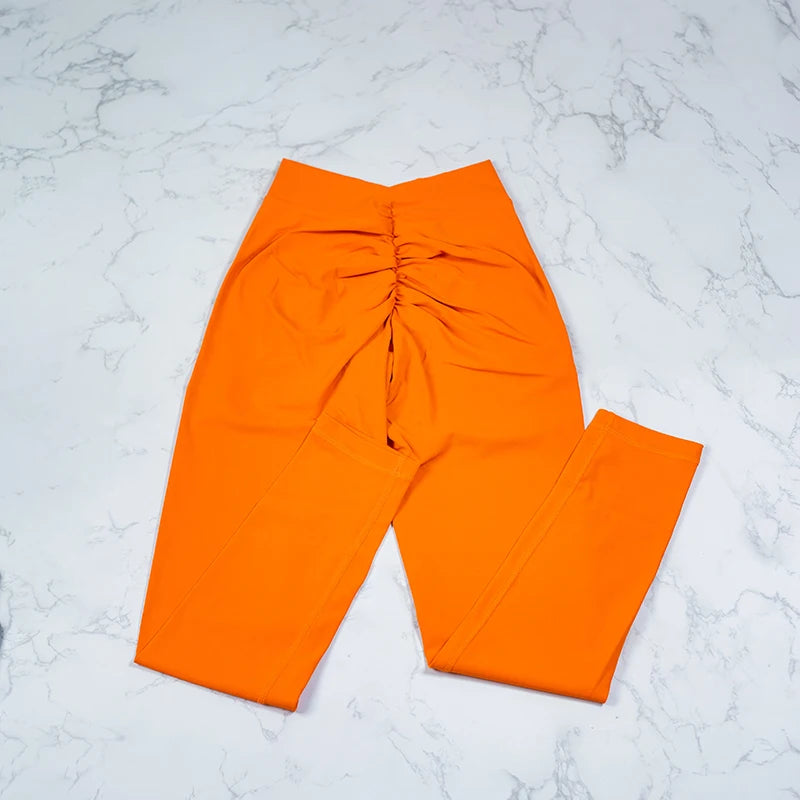DIAS FIT JOY New V-shaped Women's Nylon Yoga Leggings Pants Gym Sport Fitness Outfit Women High Waist Elastic Tight Breathable