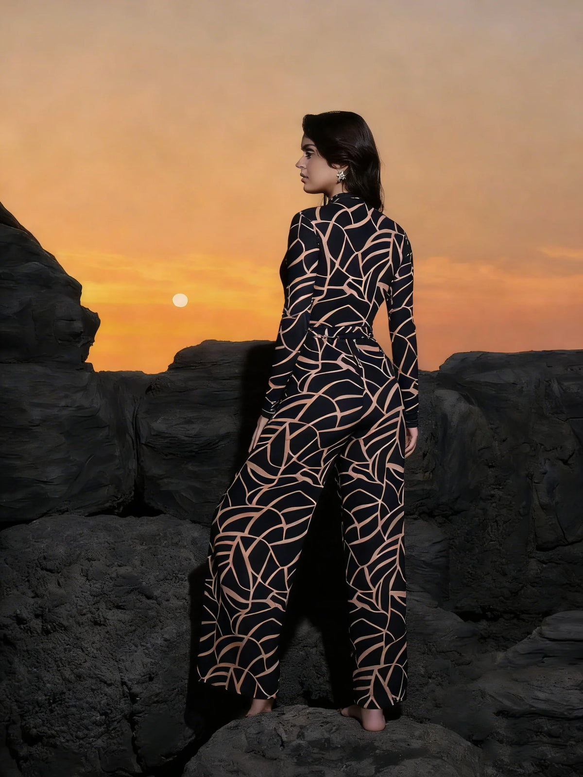 Long Sleeve Sheer Sun Protection One-Piece Set Swimsuit 2026 Women Sexy Rash Guard Swimwear Bodysuit Beachwear With Cover up