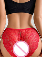 1pcs New Style Red Sexy Lace Women's Panties Low Rise Breathable Comfort Lady Briefs Hot Sale Female Lingerie Elegant Underwear