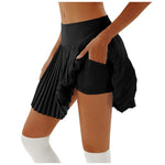 Women's Pleated Skirt Yoga High Waist Anti-Slip Tennis Skirt Double Layer Non-Slip Solid Colour Badminton Golf Short Skirts 2025