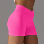 Summer V-waist peach hip lifting tight fitting three part pants, high waist yoga shorts, running speed drying seamless yoga pant