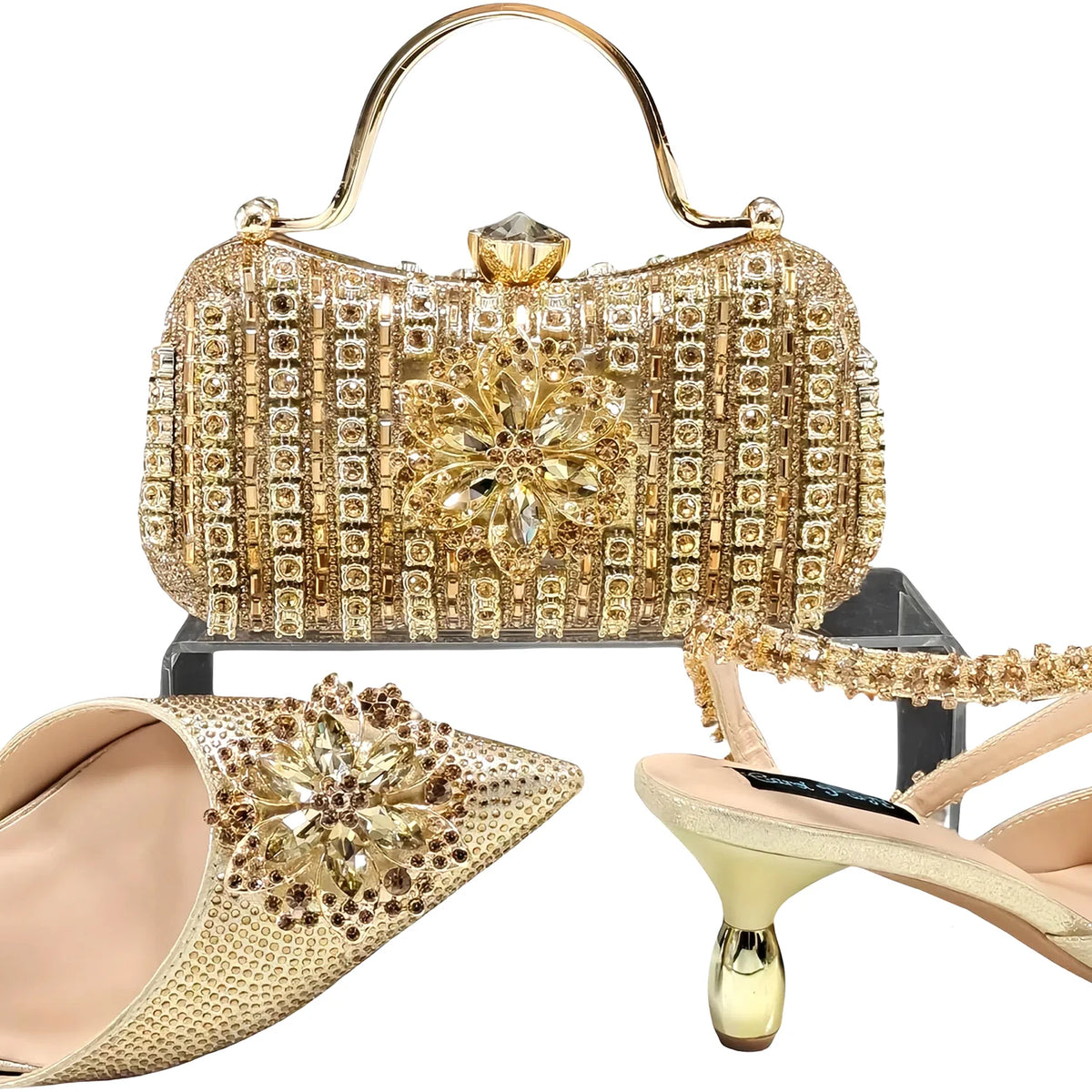 Doershow Lastest Italian Design Fashion Style Ladies Shoes with Matching Bag Set 2024 Nigerian Shoes and Bag SetHKK1-6