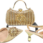 Doershow Lastest Italian Design Fashion Style Ladies Shoes with Matching Bag Set 2024 Nigerian Shoes and Bag SetHKK1-6