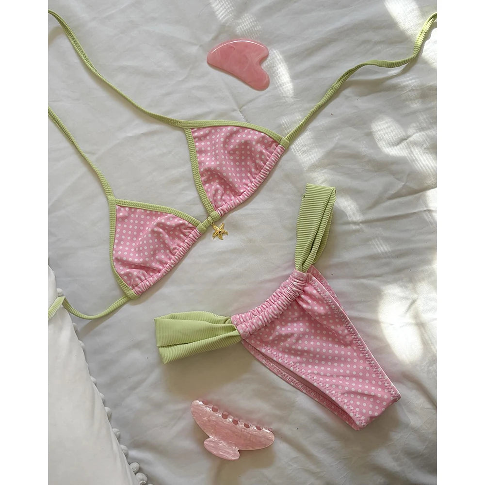Micro Bikini Push Up Swimsuits Women 2025 Sexy Swimwear Brazilian Bikini Set Thong Biquini Swim Suits Print Beachwear Female
