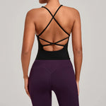 Women Sports Yoga Vest With Cross Shoulder Straps Quick Drying Sexy Yoga Bra Gym Breathablefitness Push Up Training Sports Vest