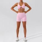 Hearuisavy Summer 2PCS Long Sleeve Gym Set Women Yoga Clothes Quick-Drying Sportswear Running Leggings Workout Sports Crop Top