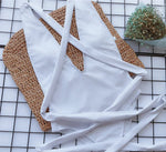 Sexy Red Cross Bandage Backless Swimwear One Piece Swimsuits Woman 2026 Knotted Straps Swimming Bathings Suit V Neck Bodysuits