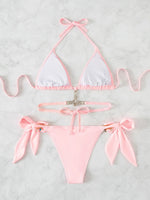 2026 Halter Rhinestone Diamond Bikini Women Swimsuit Female Swimwear Two-piece Bikini Set High Cut Bathing Suit Swim Beach Wear