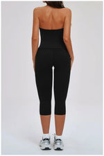 Yoga Pants Women Cropped Pants Sports Pants Fitness Leggings Tights Breathable Quick-drying High Waist Running Workout Pants