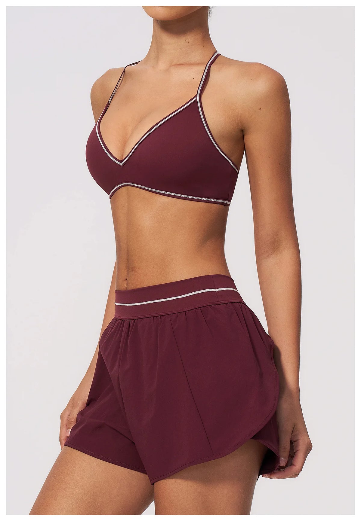 New Brushed Sports Shorts Women High Waist Fake Two Pieces of Anti Glare Shorts Leggings Casual Loose Pocket Fitness Sportwear