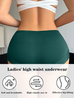 7Pcs/Set Solid Women Seamless Panties High Elastic Basic Boyshort Daily Comfort Female Underwear