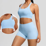 2PCS Yoga Set Gym Clothes Sportswear Women Tracksuit Fitness Tracksuit Workout Suit Sports Bra Gym High Waist Push Up Shorts