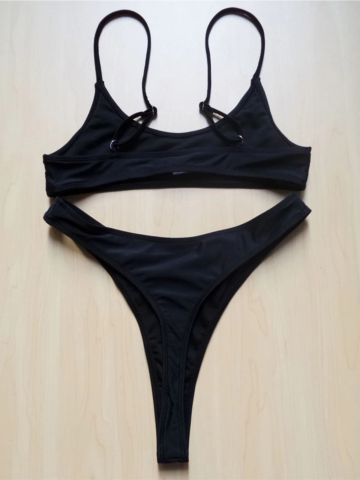 Sexy Black Tiny High Cut Leg Thong Bikini Female Swimsuit Women Swimwear Two-Pieces Bikini Set Bather Bathing Suit Swim V517C