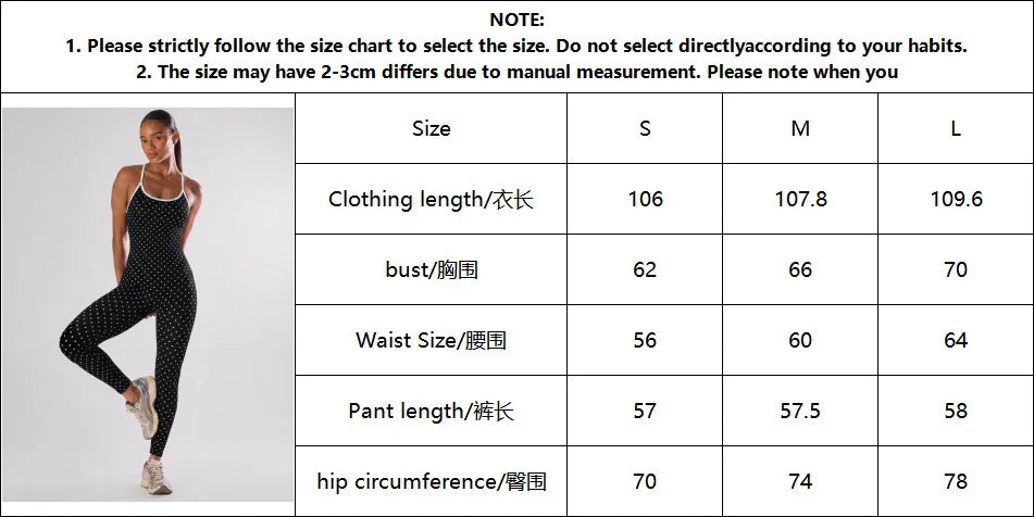 Sexy Black Polka Dot Print Patchwork Yoga Jumpsuit Women Sleeveless Hollow Out Backless Cross Fitness Sports One Piece Suits